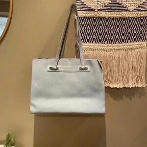DAVID JONES BABY BLUE LEATHER SHOULDER BAG